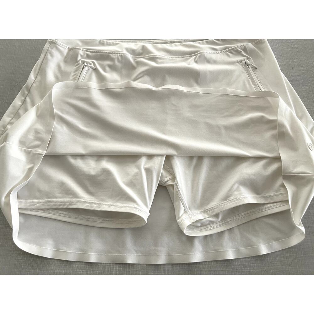 G/Fore Sz L Performance Skort White Stretch Pickleball Tennis Workout Pocket - Picture 6 of 11